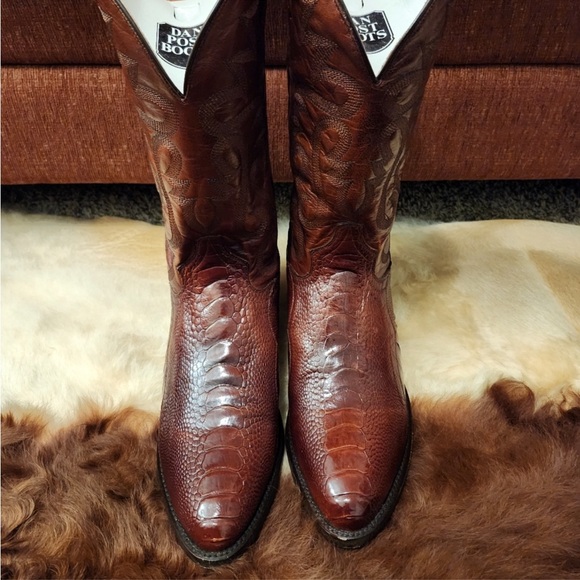 Dan Post Men’s Exotic Ostrich Leg Western Boots – Size 9D - Picture 2 of 7